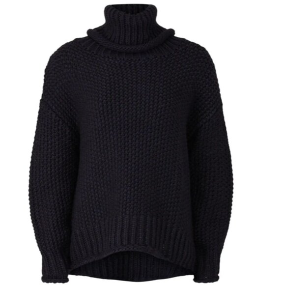 The Odells Slouch OVERSIZED Turtleneck Sweater Small Black - Picture 3 of 12